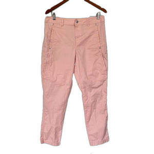Eddie Bauer Light Pink Cityscape Ankle Pants Cargo Pants Cropped Stretch Size 12